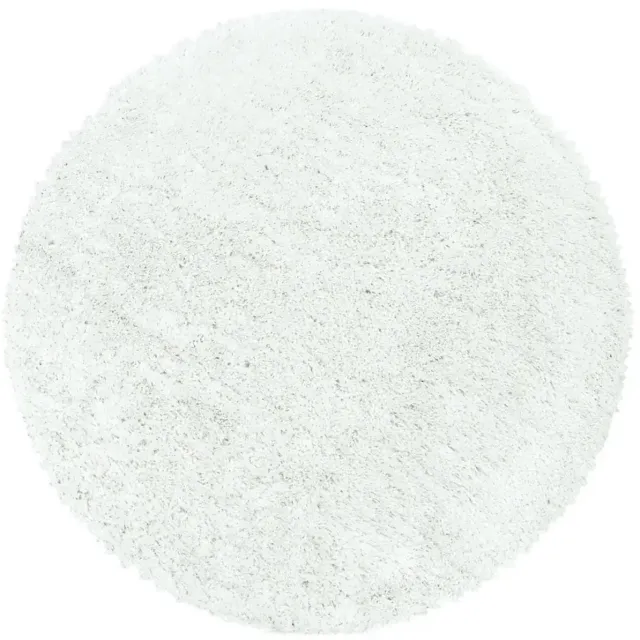 Dutch XXL Rond Hoogpolig Vloerkleed | Tapijt | Shaggy | Fluffy | Uni | Wit | 200x200 cm