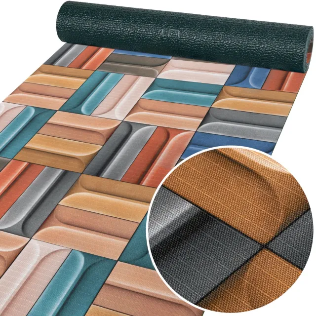 ANRO Keukenloper Nuvia Bauhaus Meerkleurig – Antislip Op Rol Gangloper Tapijtloper 3 mm