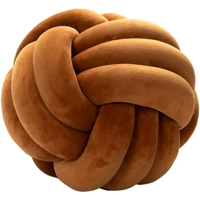 Ibenzoa Textiel Knoop Kussen - Zachte Textiel Knopen voor Rust en Decor caramel