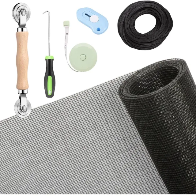 TENZHVXI Hor Reparatie Tape - Muggengaas Plakband - TENZHVXI® - Insectenwerende middelen - Glasvezel - Eenvoudig aan te brengen - Hittebestendig - Waterdicht - Wordt geleverd met 5 stuks - 1,2 m x 3 m - Zwart