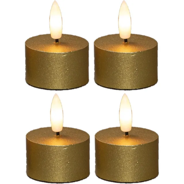 Anna's Collection LED theelichtjes/waxinelichtjes - 4x st - goud - D4 x H5 cm Goudkleurig