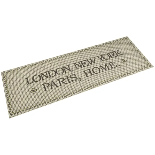vidaXL Keukenmat wasbaar Home-tekst 45x150 cm fluweel Taupe