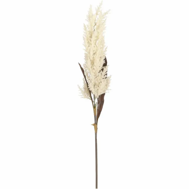 Mica Decorations Pampasgras pluim losse steel / tak - wit - 88 cm - Decoratie kunst bloemen - pluimgras Creme