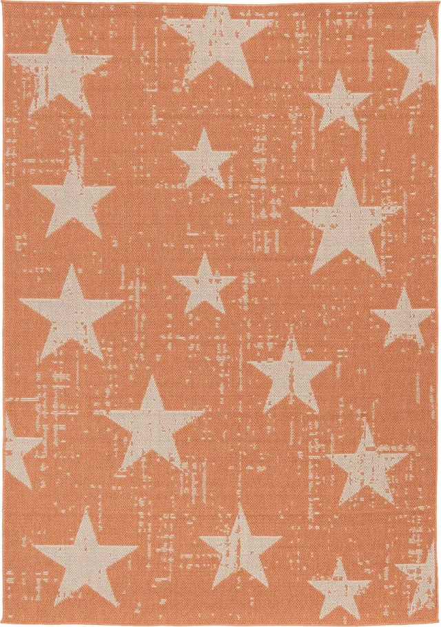 Pergamon Vloerkleed voor binnen en buiten Platweave Marbella Stars Oranje