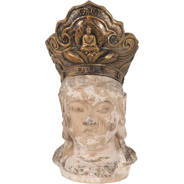 Clayre & Eef Beeld Boeddha 12x9x22 cm Bruin Polyresin