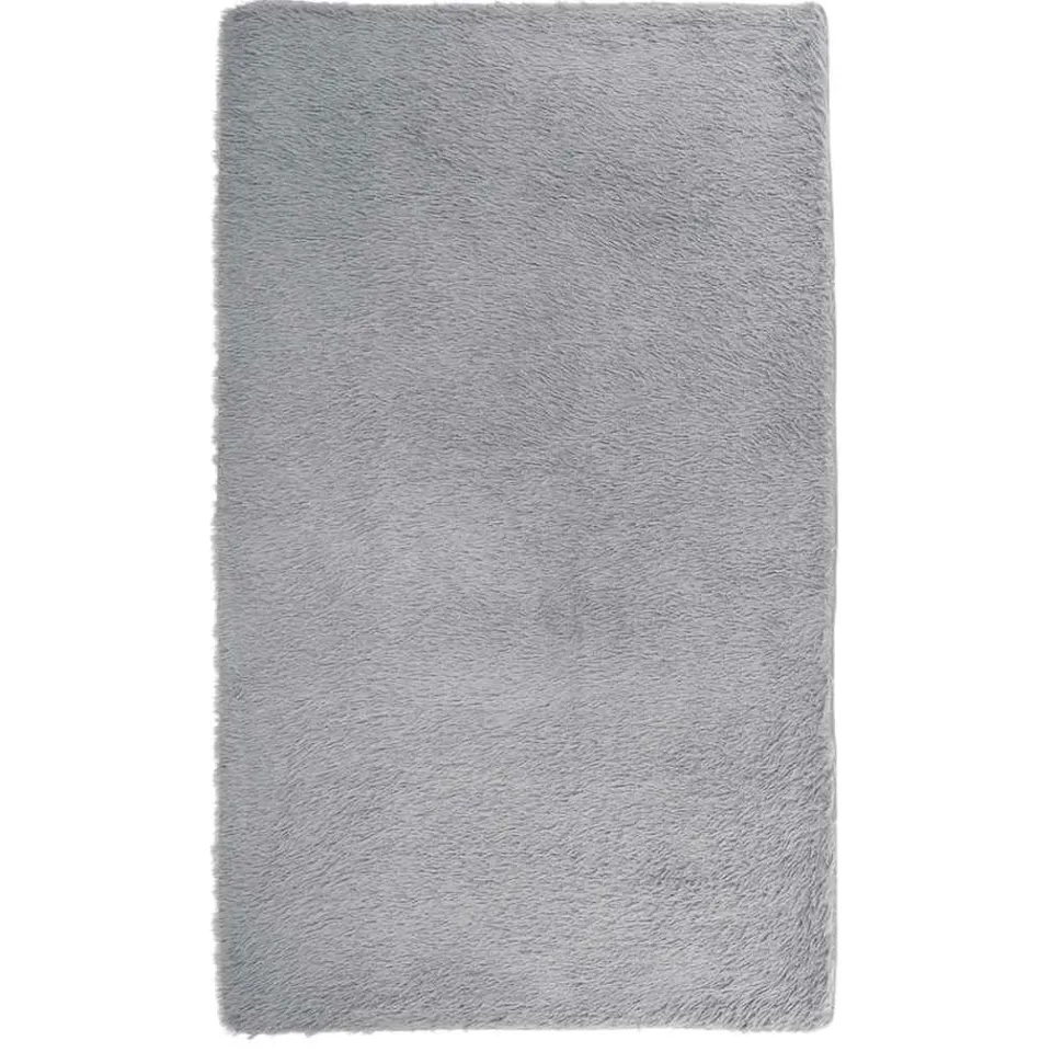 vidaXL Hoogpolig vloerkleed NAVARRA 80x150 cm polyester lichtgrijs grijs