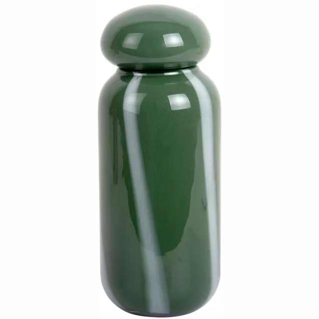 Present Time Vaas Dulce Raya - Jungle groen - Ø10cm - Glas - Scandinavisch - Bloemenvaas - Woondecoratie - Decoratieve vaas voor woonkamer of slaapkamer