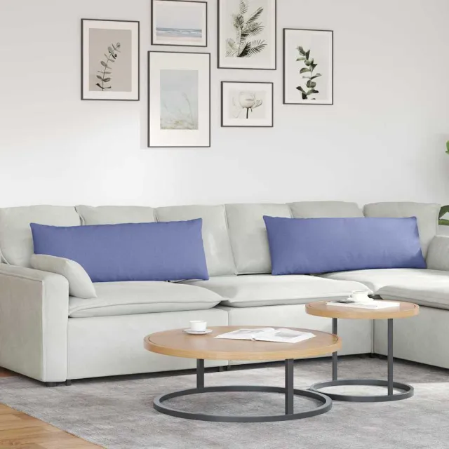 vidaXL Sofa Kussens 2 st Stof Jeans Blauw 120 x 40 cm