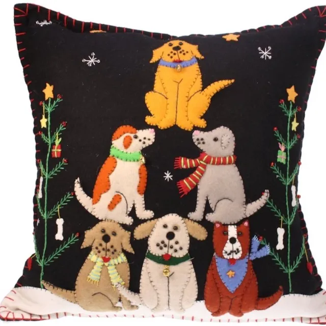 Meander Kerst kussen katten, vilt incl. vulling 40x12x40cm Zie foto