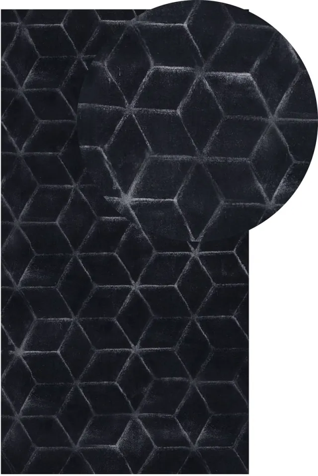 Beliani THATTA - Shaggy vloerkleed - Zwart - 80 x 150 cm - Polyester