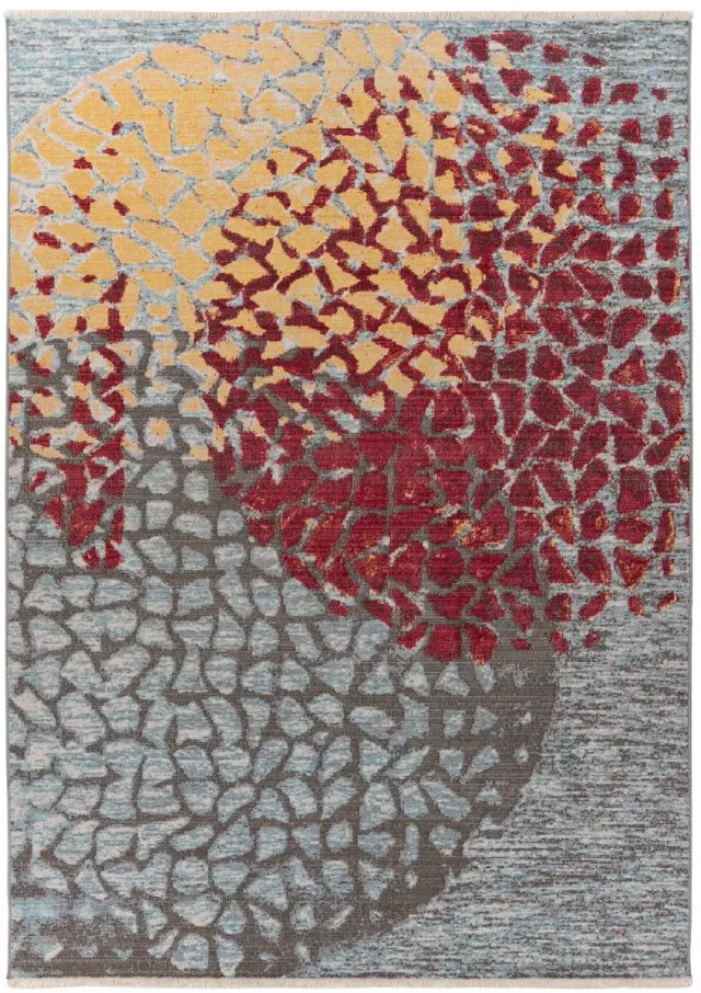 Dutch XXL Laagpolig Vloerkleed | Tapijt | Milan | Abstract | Multi/Rood | 80x150 cm Multi / Rood