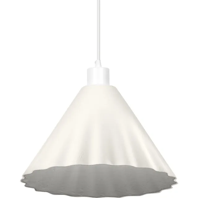 Osram hanglamp Decor Pulp wit van metaal en papier-maché, E27, 310 mm diameter, lampenkap van gerecycled materiaal, duurzaam dankzij vervangbare lichtbron, eenvoudig te installeren