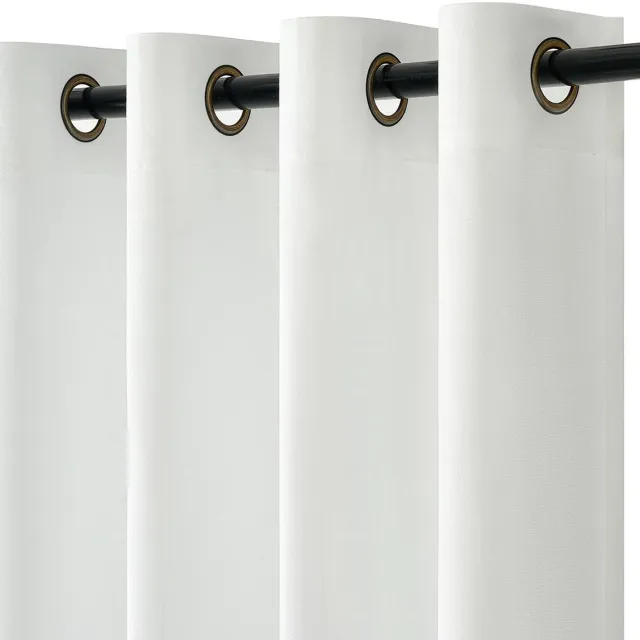 Unyqoos Stijlvolle witte linnenlook gordijnen met inslagringen voor elk interieur