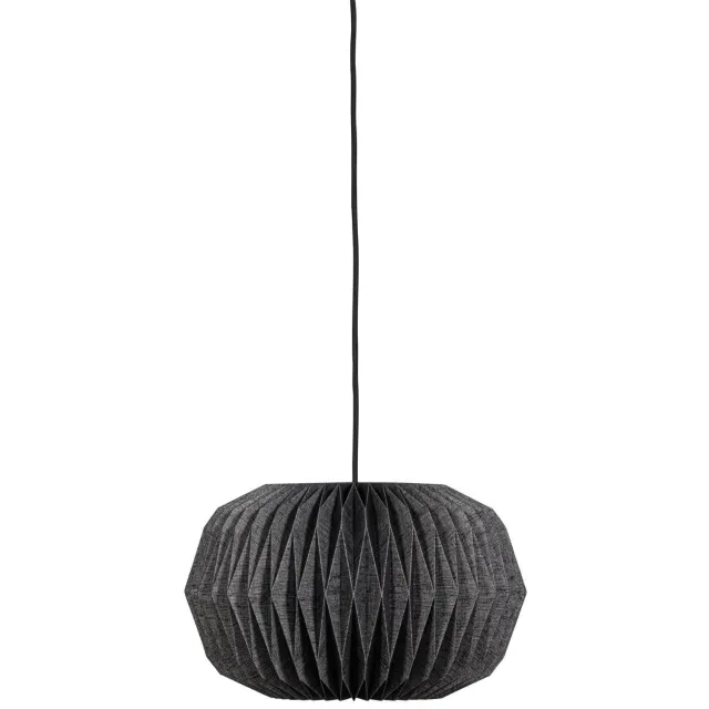 WOOOD Globe Hanglamp - Papier - Naturel/Zwart - 25x44x44 black