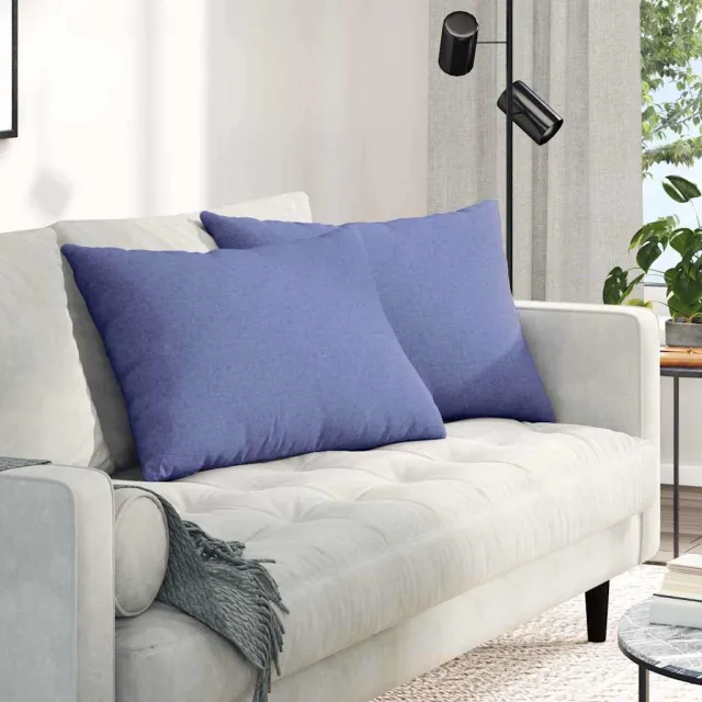 vidaXL Sofa Kussens 2 st Stof Jeans Blauw 70 x 50 cm
