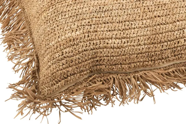 J-Line kussen Vierkant - jute - naturel - large