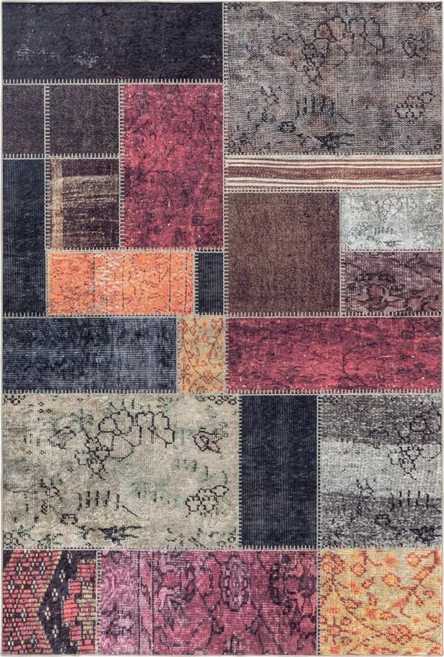 Ayyildiz Wasbaar vloerkleed, patchwork design, veelkleurig, woonkamerkleed, canvas achterkant, afmeting: 160 cm x 230 cm Multikleur