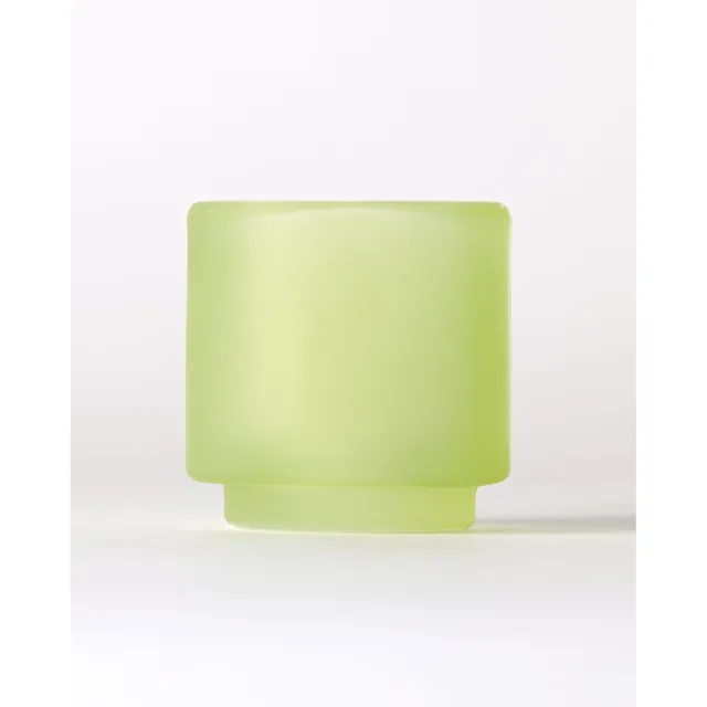 HEMA Theelichthouder ⌀7x7cm Kub glas mat groen (groen)