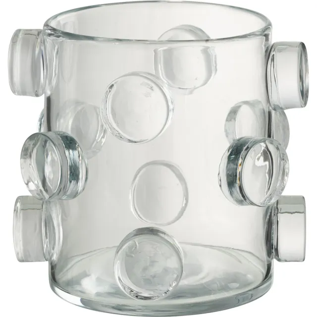 J-Line vaas Pebbles - glas - transparent - small - Ø 21.5 cm Transparant