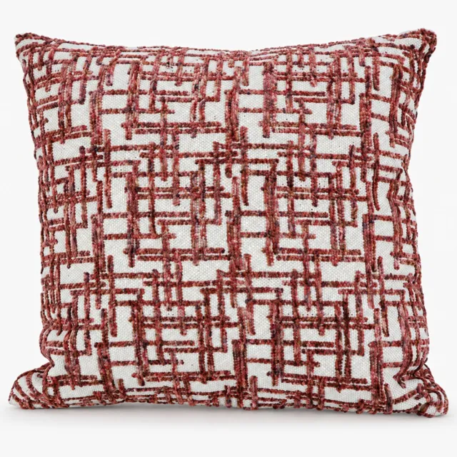Countryfield Chloe Sierkussen Katoen - Bordeaux/Crème - L 45 x B 45 cm Bordeauxrood/crème