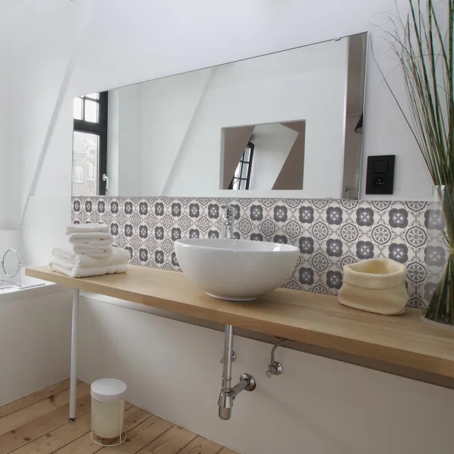 Ambiance Sticker Zelfklevende tegelmuurstickers voor keuken en badkamer - 9 Orlando Azulejos cementtegelstickers - 9 stickers van 15x15 cm Multi color