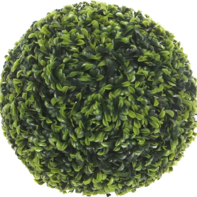 Mica Decorations Kunstplant Buxus bol - Theeblad - groen - D27 cm - UV-bestendig - Buxusplant - Buxusbol