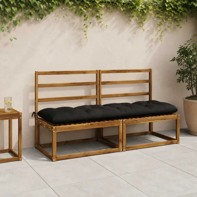 vidaXL Bank Kussens VIANEN 2 st 100% Polyester Zwart 170 x 50 x 12 cm