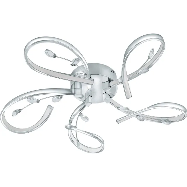 EGLO Vallemare Plafond- en Wandlamp - LED - Ø 65 cm - Chroom/Wit Grijs