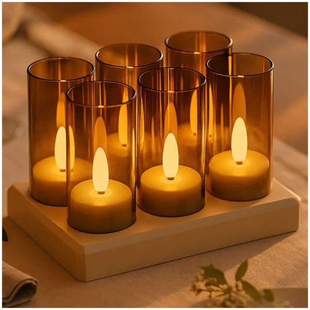 MMOBIEL Oplaadbare Waxinelichtjes LED Kaarsen met Afstandstandsbieding, Timer & Oplaadstation van MMOBIEL - 6 Stuks Vlamloze Theelichtjes met USB voor Thuis, Tafel, Bruiloft & Kerstdecoratie Wit
