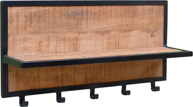 Brix Kapstok Brix Caro - Mangohout en Gecoat Staal - 15x70x30