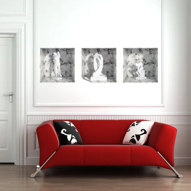 Ambiance Sticker Sticker met 3D-effect van Rodin-beelden, 30 x 90 cm Multi color