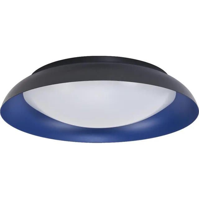 LEDVANCE Orbis Plate LED plafondlamp, zwart-blauw, 45W, 2200lm, 3000K, 480mm, 830 vriendelijk warm wit, dimbaar in 3 niveaus door te trappen, IP20 bescherming, inclusief montageschroeven en pluggen Zwart|Blauw