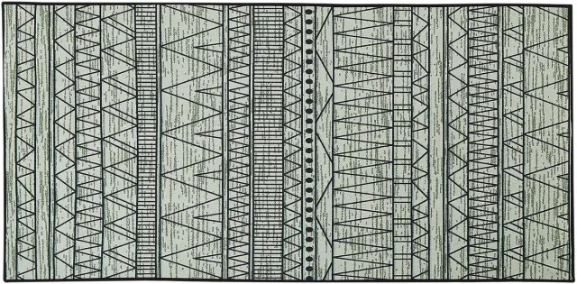 Beliani KEBAN - Laagpolig vloerkleed - Lichtgrijs - 80 x 150 cm - Polyester Zwart