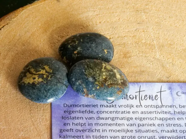 GemsByShy Dumortieriet - Trommelsteen, edelstenen - Perfect cadeau voor mannen en vrouwen- Inclusief uitleg - Spiritueel - Ontspanning - Concentratie - Paniek - Stress - Trauma's - Overzicht - Hoofdpijn - 100% NATUURLIJK Dumorturiet
