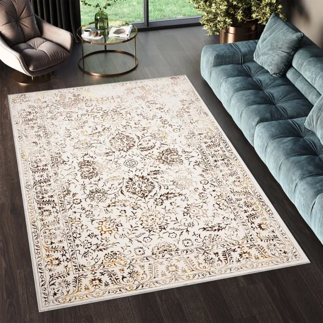 Tapiso Golden Vloerkleed Beige Klassiek Woonkamer Maat- 160x230 Creme