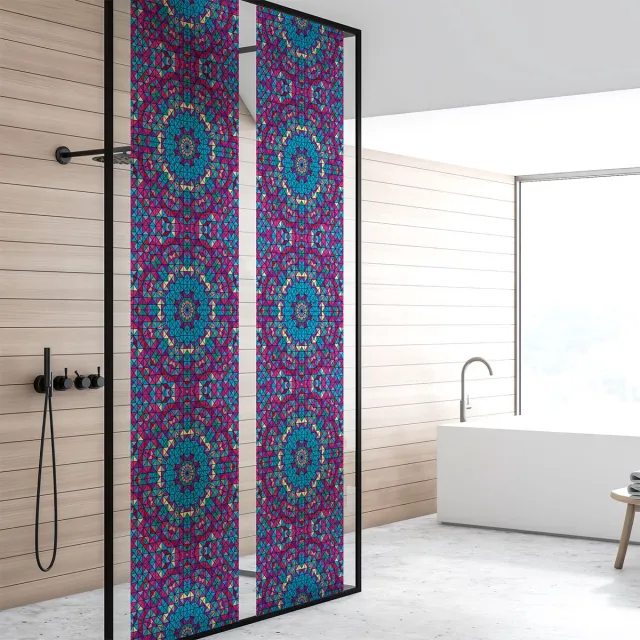 Ambiance Sticker Privacy raamfolie - MAUVE GLAS-IN-LOOD - Stickers voor ramen en douchedeuren - 40x200cm
