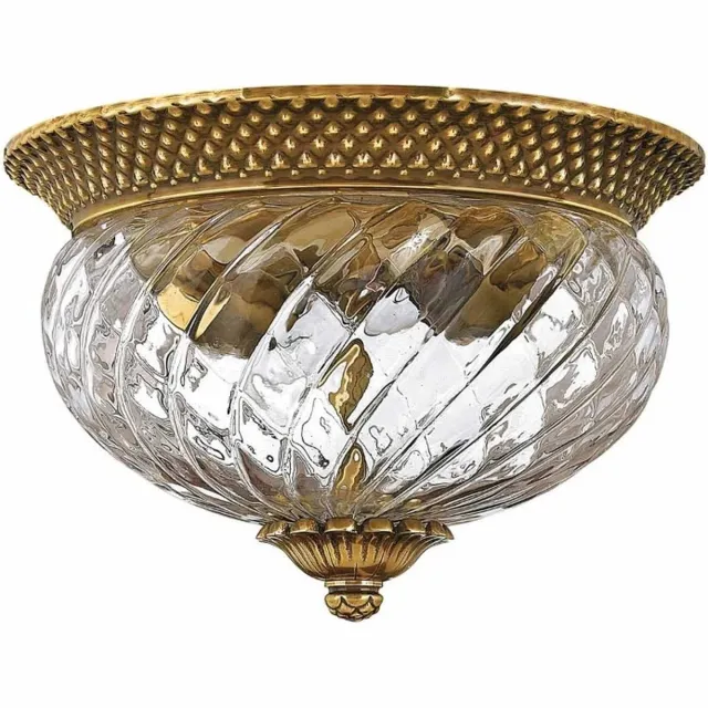 Hinkley LED Plafondlamp Plantation | 2X E27 Max 60W | Dimbaar | Burnished Brass Geen