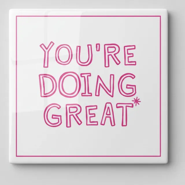 Nevolis You’re Doing Great Quote Tegel 15x15 cm – Motiverende Inspirerende Keramische Decoratieve Tegel Cadeau Multi Color