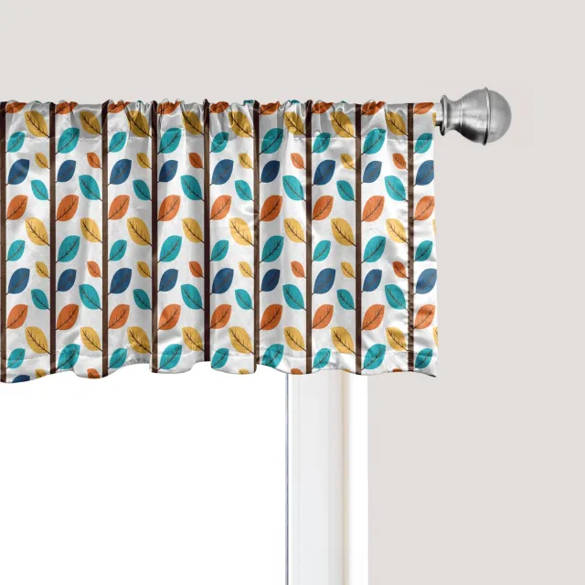 ABAKUHAUS Herfst raamvalletje, gordijnvalletje voor keuken en slaapkamer met tunnelzoom, 137 cm x 30 cm, wit meerkleurig wit veelkleurig