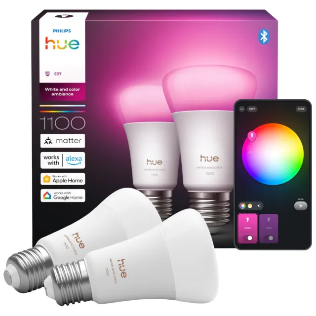 Philips Hue Led A67 Bulb Wit En Gekleurd Licht E27 Fitting 2-pack Slimme Ledlamp