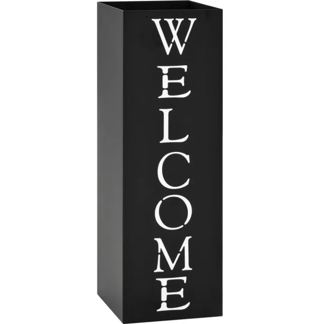vidaXL Parapluhouder Welcome staal zwart