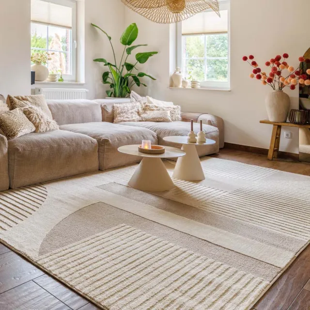 Nordic Weavers Japandi vloerkleed - Ridge Sora crème/beige 80x150