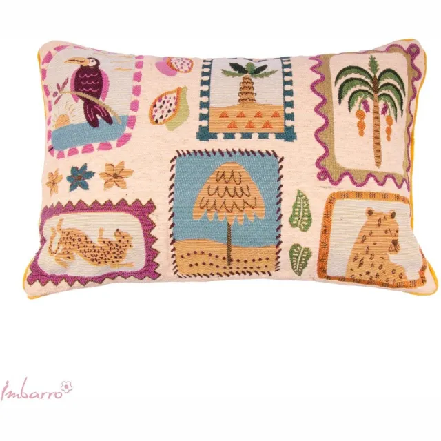 Imbarro Home & Fashion Imbarro - Kussen - Sierkussen - Oasis - 60% Katoen - 40x60cm - Jacquard structuur Creme