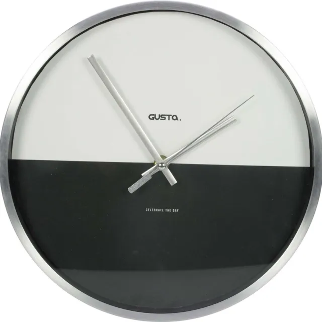 Gusta Aluminium klok ø28cm Zwart/Wit