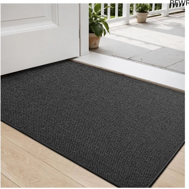 RFWR Absorberende Vuilvanger Voetmat voor Binnen, 44 x 75 cm, Donkergrijs, Ideaal voor Entrees en Voordeuren