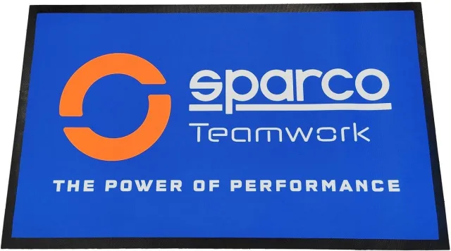 SPARCO Teamwork Vloermat 100x60 cm - Motorsport Deurmat - Zwart Marineblauw