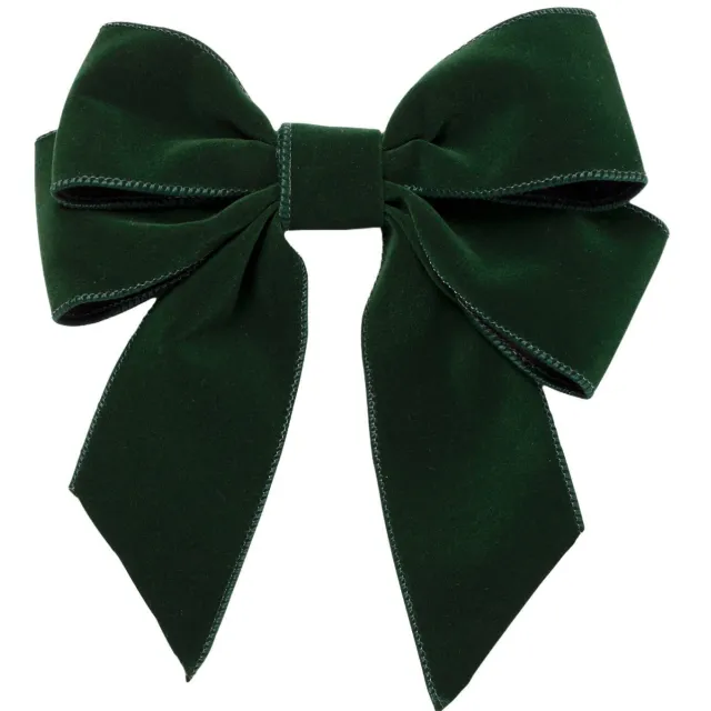 Vondels speld met velvet strik (set van 2) (20 cm) groen