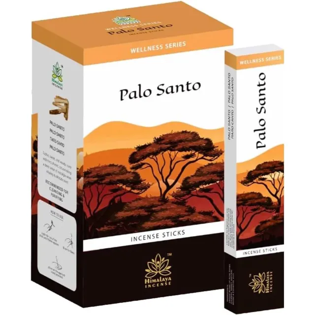 Himalaya Premium Agarbatti Palo Santo wierookstokjes 12 x 15 g - Aromatische geurstokjes voor thuis, puja en gebed | Kalmerende, zuiverende geur voor meditatie, yoga en de ruimte met Kajal stickers bruin