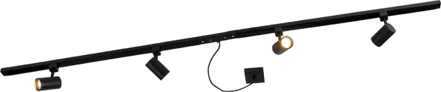 QAZQA jeana - Moderne Spot railsysteem verlichting, railverlichting geschikt voor led - 4 lichts - L 200 cm - Zwart - Woonkamer | Slaapkamer | Keuken