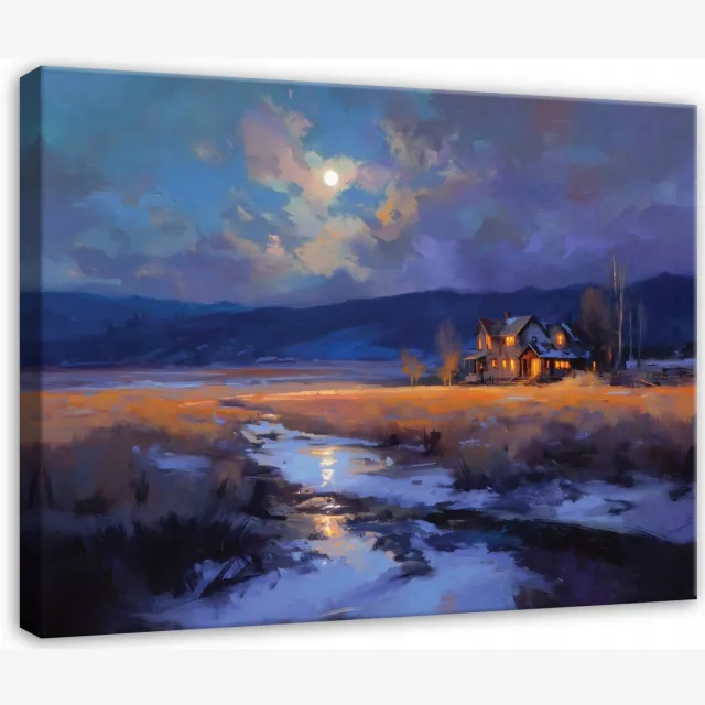 WALLARENA Schilderij op canvas - 60x40 cm - Landschap natuur - Geschikt voor slaapkamer, salon, keuken Veelkleurig